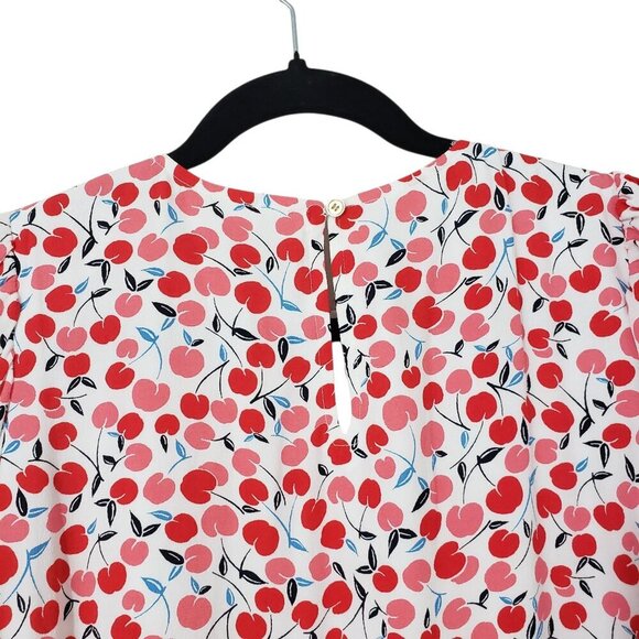 Loft Petite Cherry Balloon Sleeve Swing Dress - Picture 7 of 13